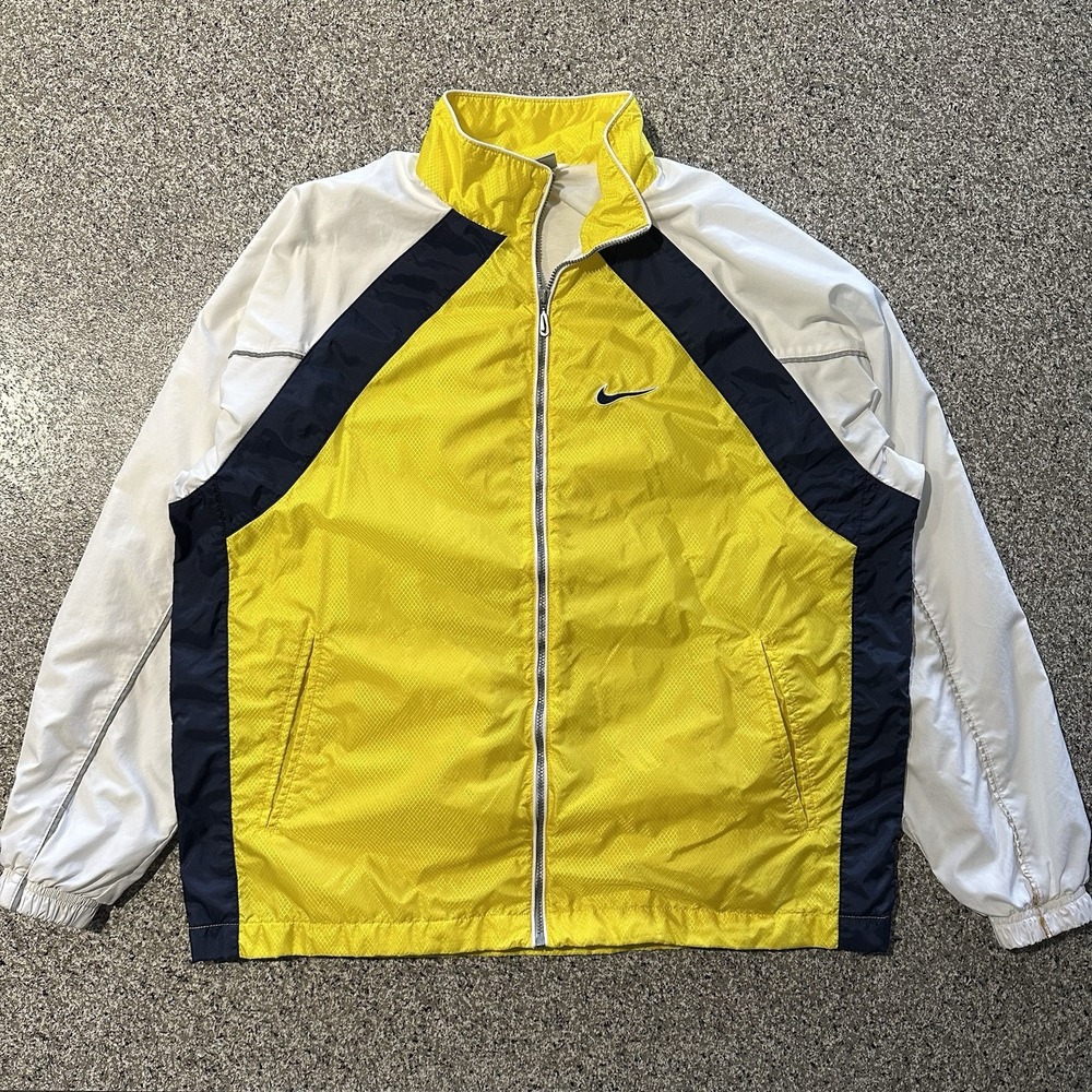 Vintage Nike Track Jacket Womens M 8-10 Windbreaker Michigan‎ Yellow